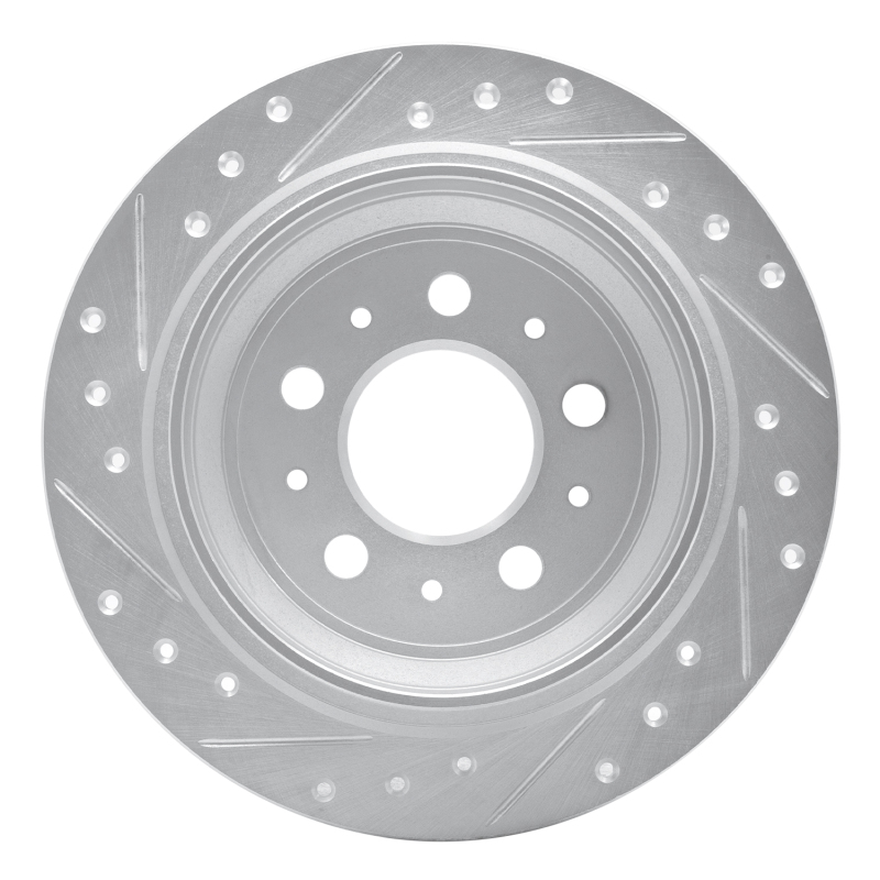Volvo V70 Brake Rotor (1) - Rear Right - R1 Concepts - Drilled & Slotted - Silver - `98-`00